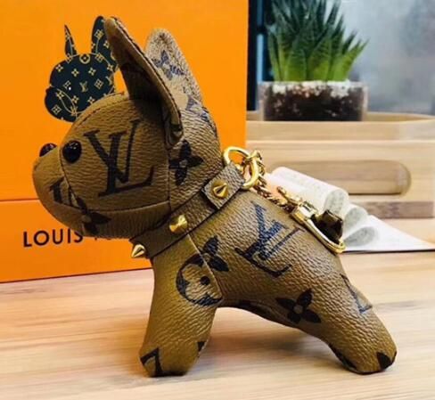 LouisVuittonKeychains Bulldog Bag Brand Dog Keychain Keyring For  Women Girls Bag Car Key Chain Trinket Jewelry Gift Souvenirs From Mb5641,  $7.84