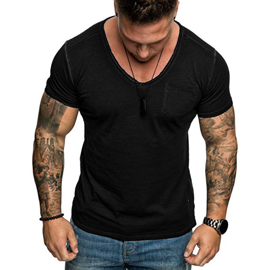 T Shirts Mens Summer Slim Fit Casual Pattern Large Size Short