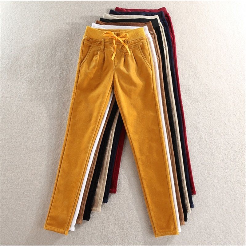 elastic corduroy pants