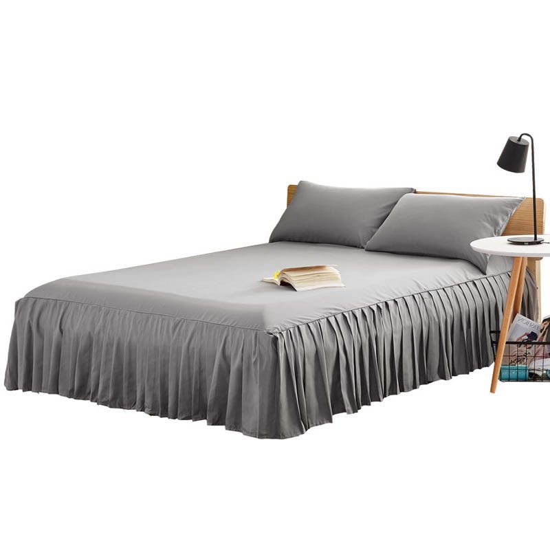 Bed Skirt Solid Bedspread Brushed Fabric Bed Sheet Adult Coverlet