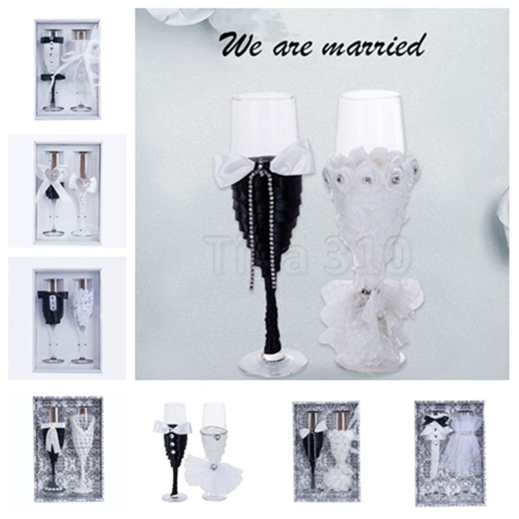 2019 Fashion Crystal Champagne Glass Wedding Toast Glass Bouquet