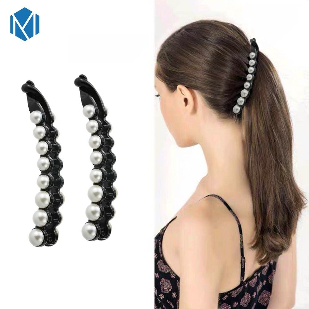Elegant Banana Shape Pearls Hair Clips For Womens Girls Barrettes Hair Accessories Ol Style Simple Hair Elegant Banana Shape Pearls Hair Clips For Womens Girls Barrettes Hair Accessories Ol Style Simple Hair