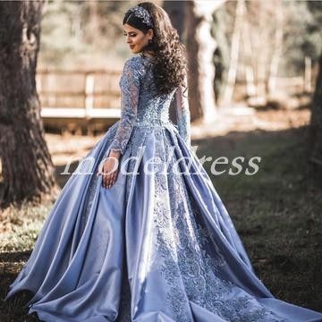 dusty blue ball gown