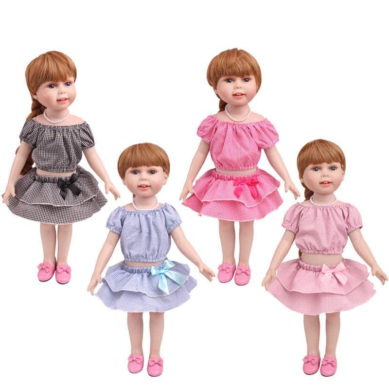 Satin Al 4 Renkler Gomlek Etek Kiyafet Moda El Yapimi Bebek Bezi 18 Inc Amerikan Kiz Bebek Icin Tl18 90 Dhgate Comda