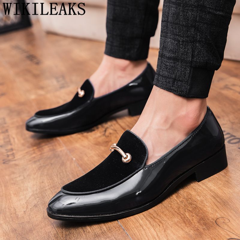 black slip on formal shoes