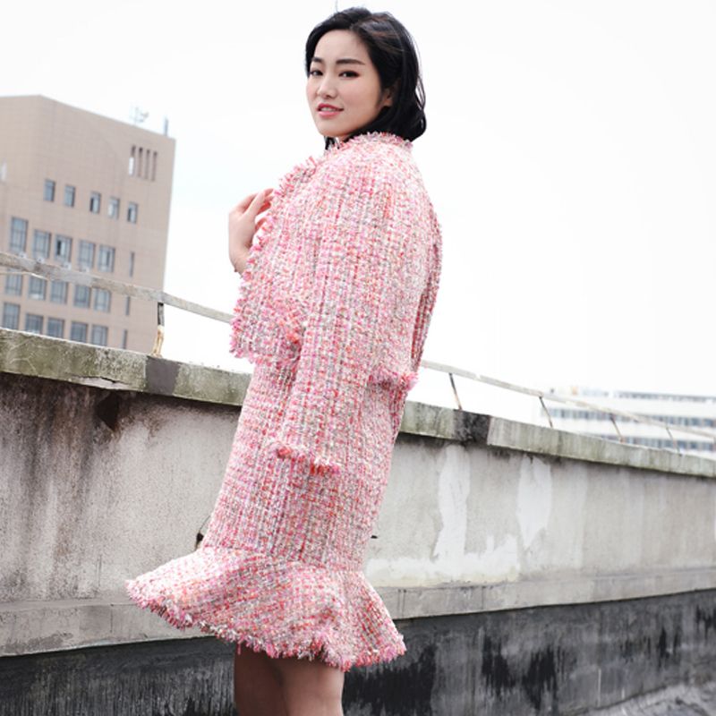 tweed pink dress