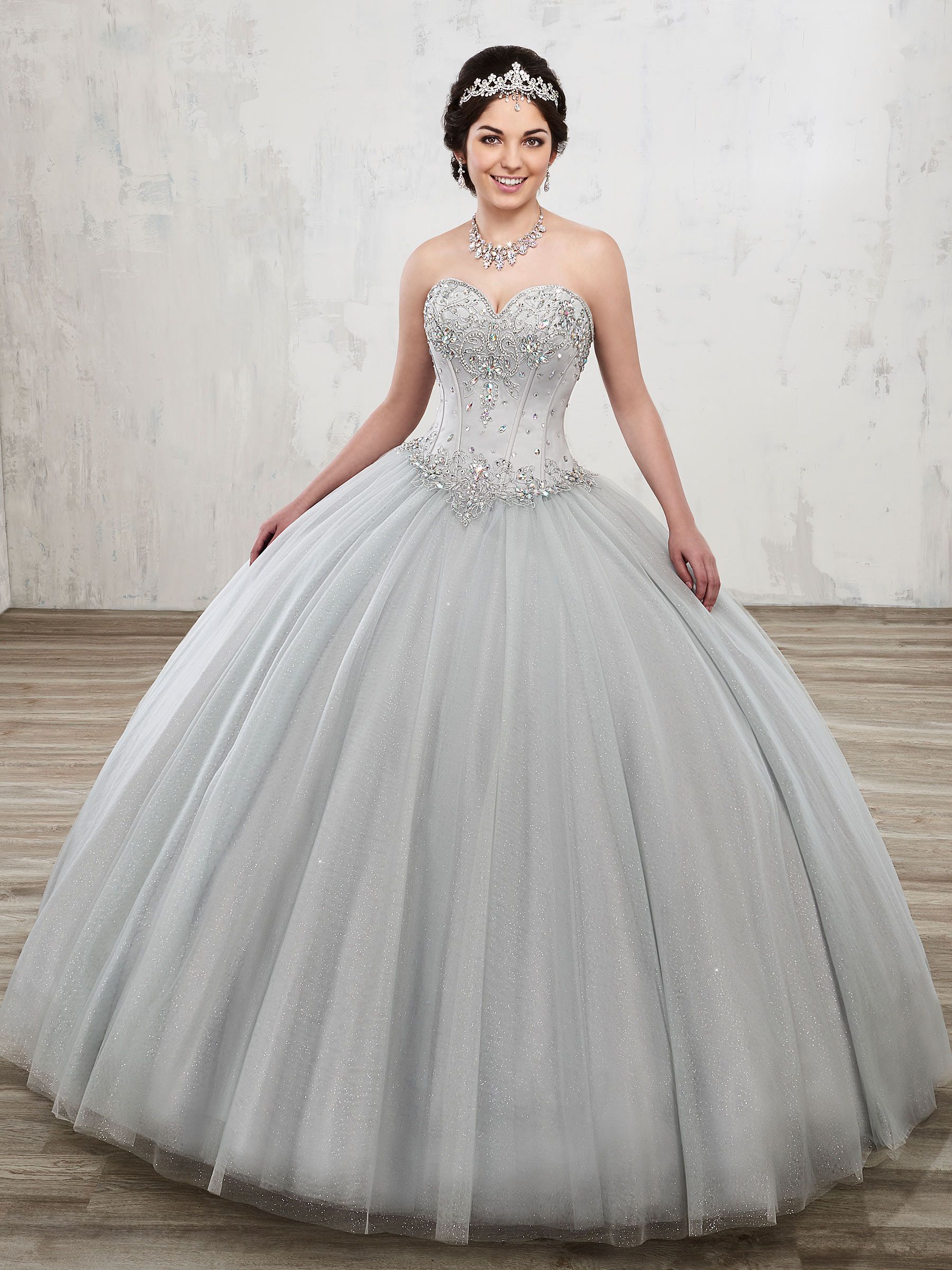 silver quinceanera dresses