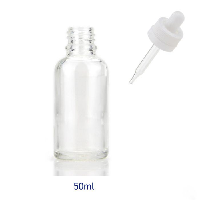 50ml Clear Bottles+White Cap