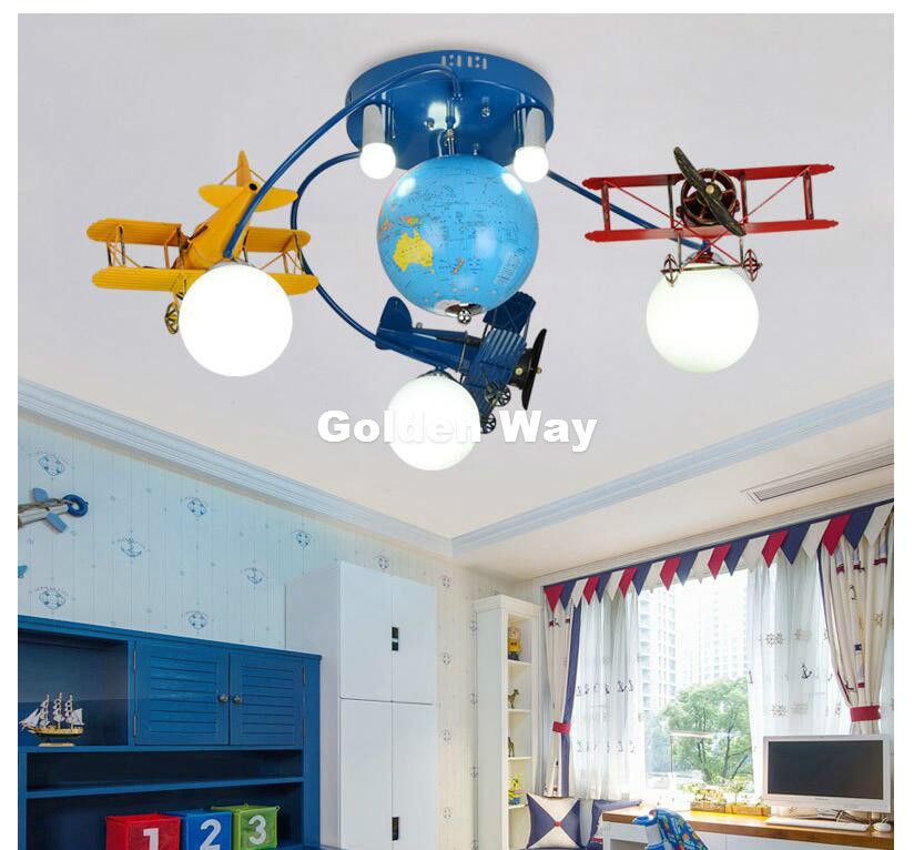 2019 Decora Children Plane Ceiling Lamp Colorful Modern Led
