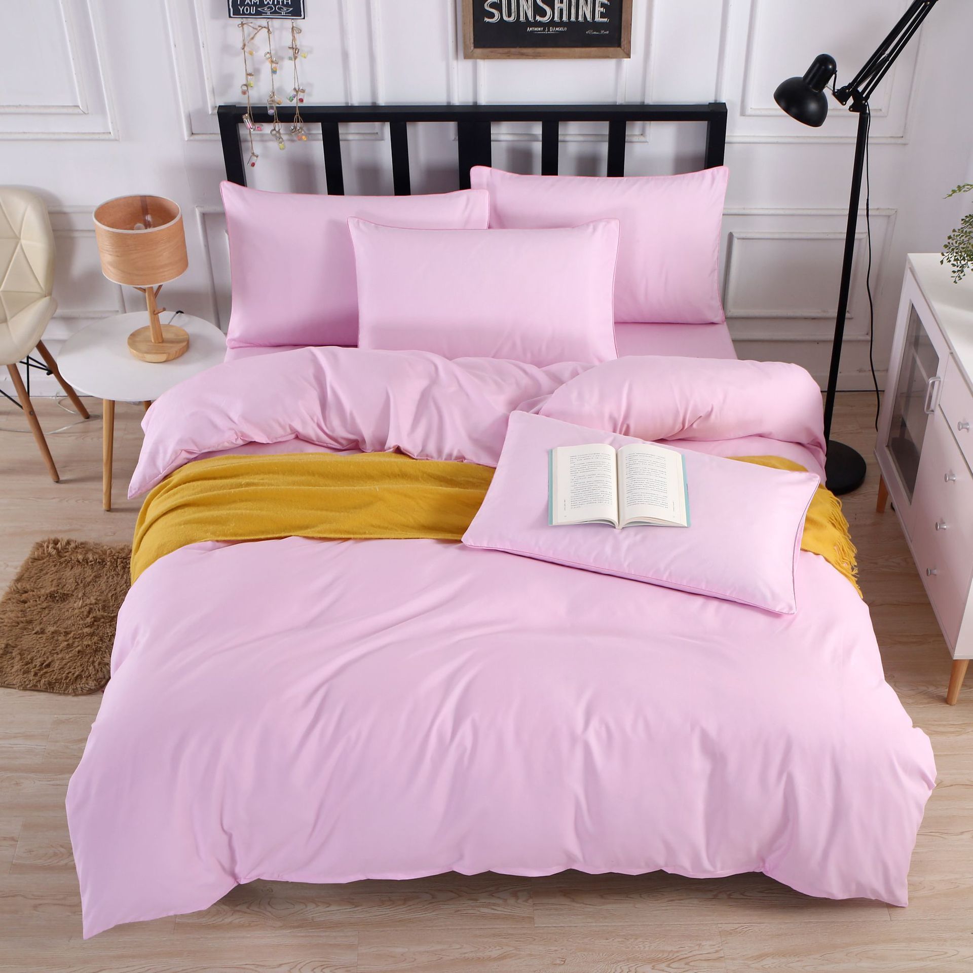 Satin Al Yatak 4 Parcali Set Basit Stil Yatak Odasi Yatak Aloe Pamuk Queen Size Yatak Ortusu Yastik Tek Kisilik Yatak Seti 23 12 Dhgate Com Da