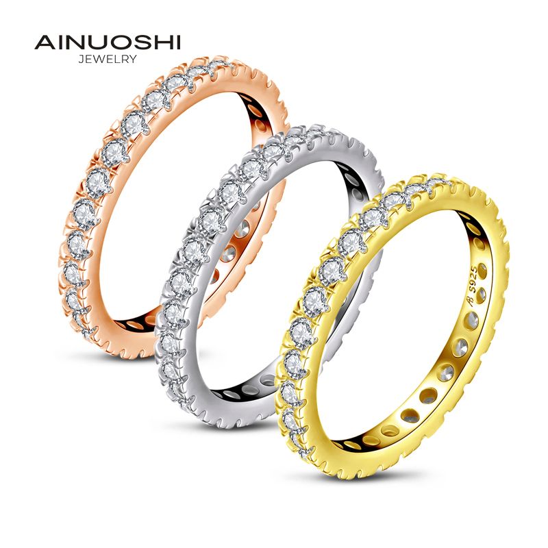 USA Seller Eternity Yellow Ring Sterling Silver 925 Best Deal Jewelry Size 3