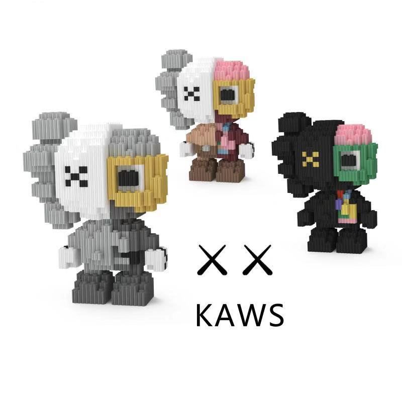 Kaws Lego Figures Complete Collectible Set With Lego Display Stands