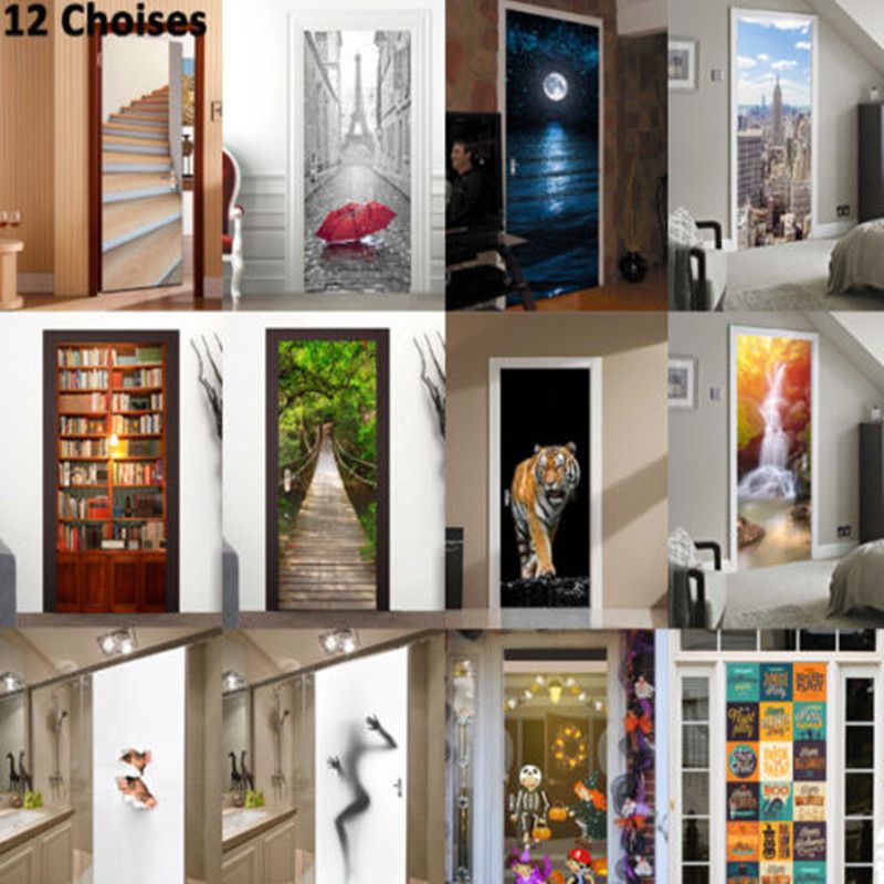 2019 3d Stairs Door Wall Fridge Sticker Decals Self Adhesive Mural