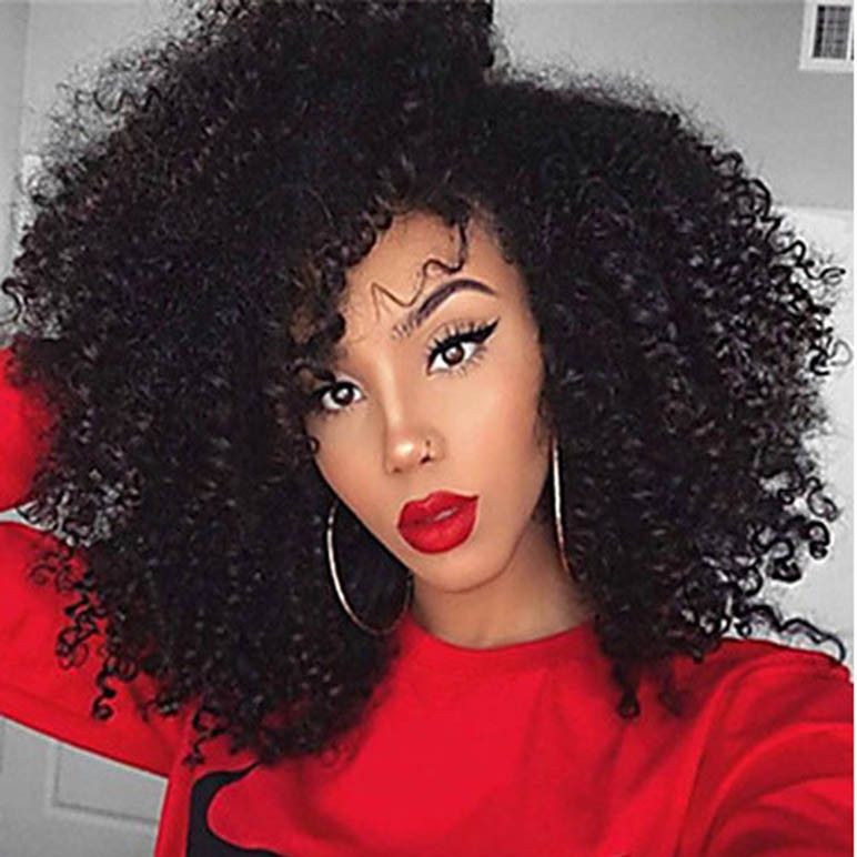 Afro Kinky Curly Synthetic Wig Heat Resistant Fiber Simulate Human
