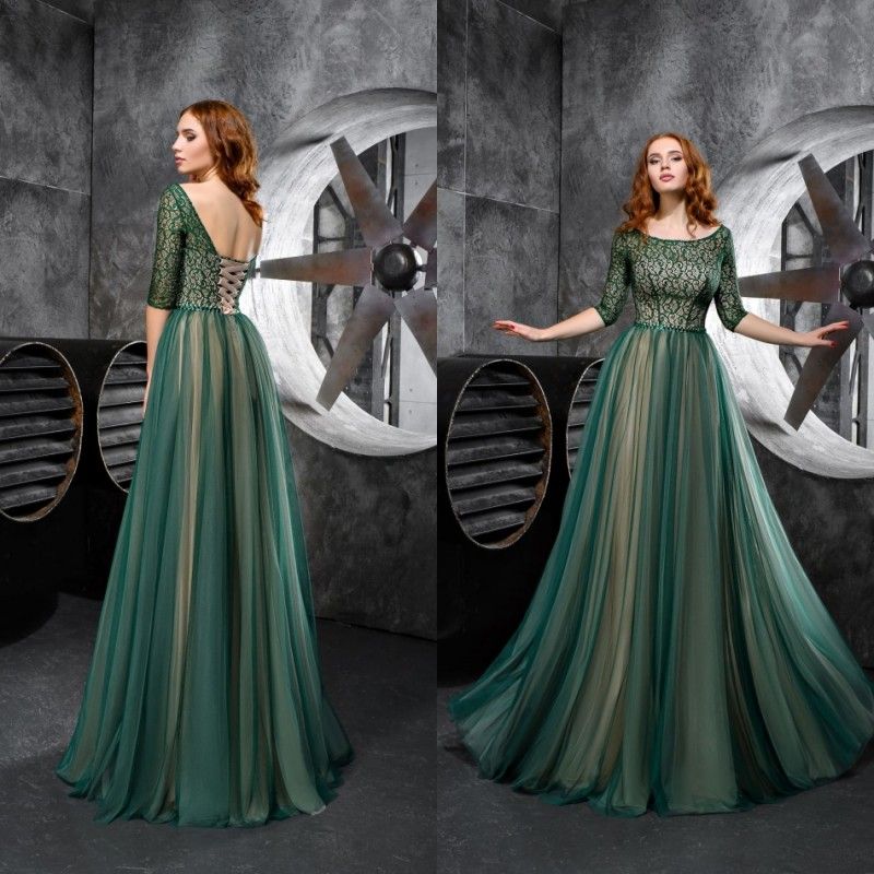 hunter green mother of the bride dress
