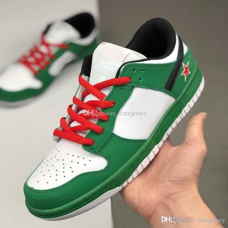 Acheter Pas Cher 2020 New SB Dunk Low PRO Chaussures Heineken Skateboard  Hommes Femmes Vert Blanc Rouge Sport Chaussures De Course Chaussures De  Sport Chaussures Des Chaussures Du 77,94 € | Fr.Dhgate
