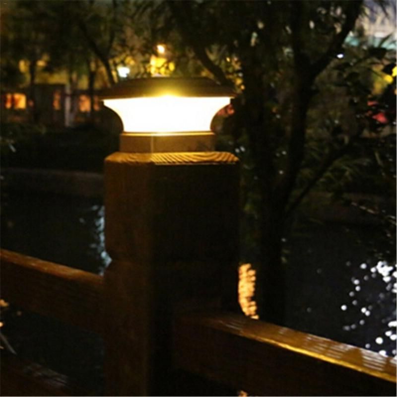 Color : White Lighting Solarpfostenkappen Licht Zaun Lampe Landschaft Licht-Garten-Pfostenkappe Leuchte Au/ßen Weg Deck Platz Dekor-Nachttischlampe 3,5x3,5 Holz Beitr/äge Schwarz