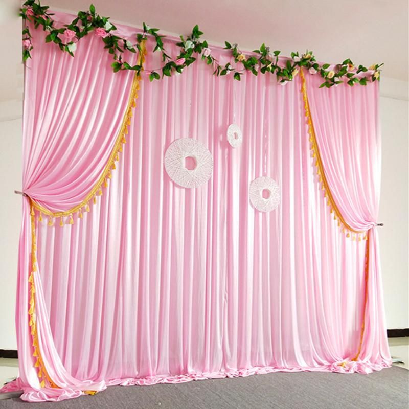 compre color solido tela de seda de hielo elegante boda fondo cortina cumpleanos fiesta etapa rendimiento fondo decoracion a 384 01 del