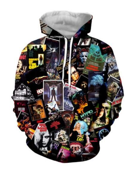 New Fashion Hoodies 80s Horror Movies 