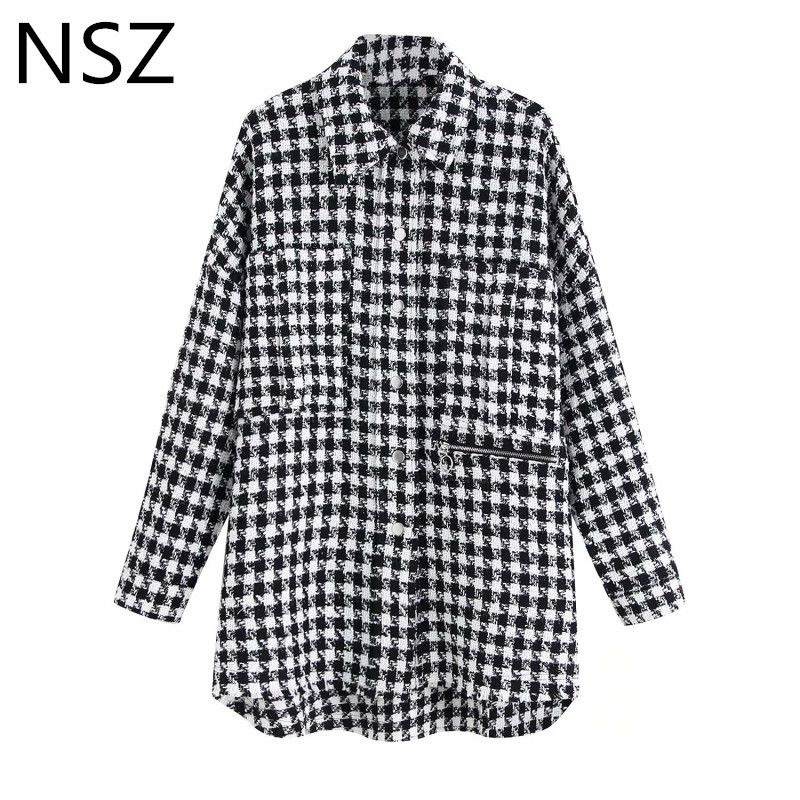 black and white checkered jacket womens