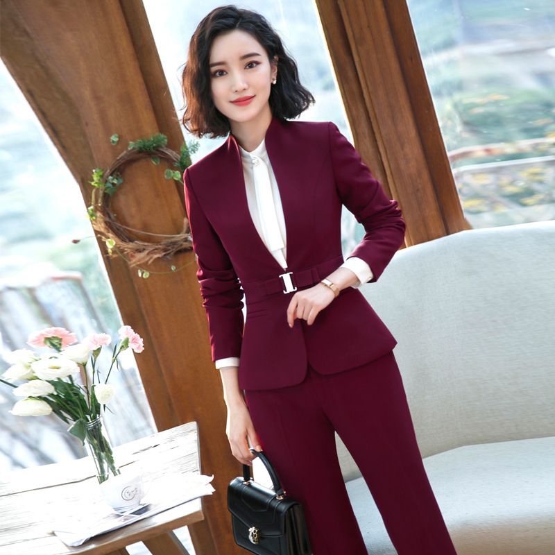 2019 Formal elegante chaqueta y pantalones de trajes de damas de Trajes de 2