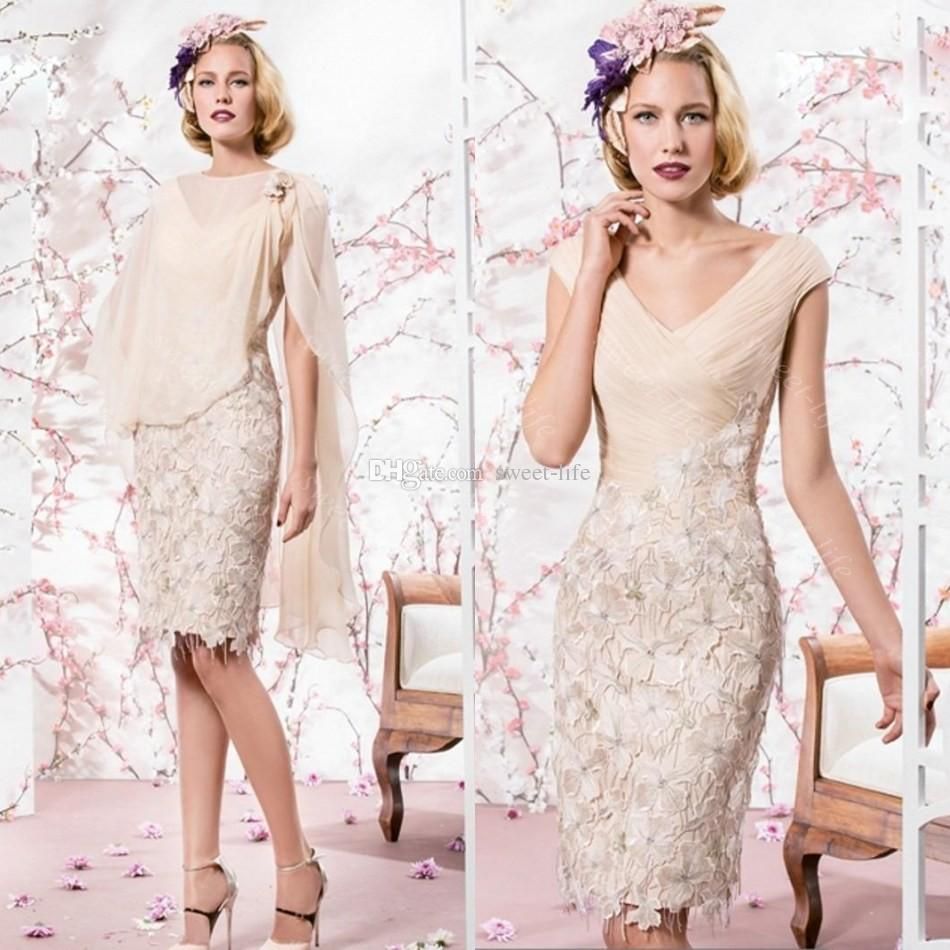 beige mother of the bride dresses