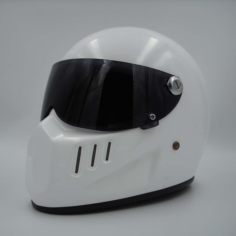 Motorcycle Full Face Helmet Cruiser Fiberglass Helmet With Black Shield
