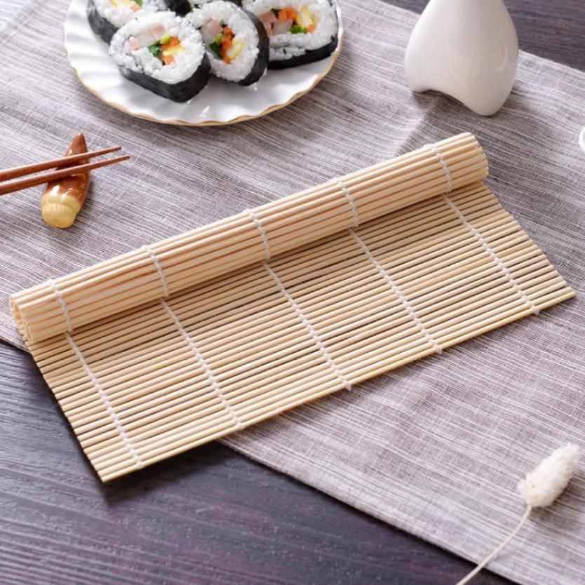 Sushi Rolling Roller Bamboo DIY Sushi Mat Onigiri Rice Roller Hand Maker Sushi Tools Kitchen Japanese Sushi Maker Tool Jasnyfall Wooden 