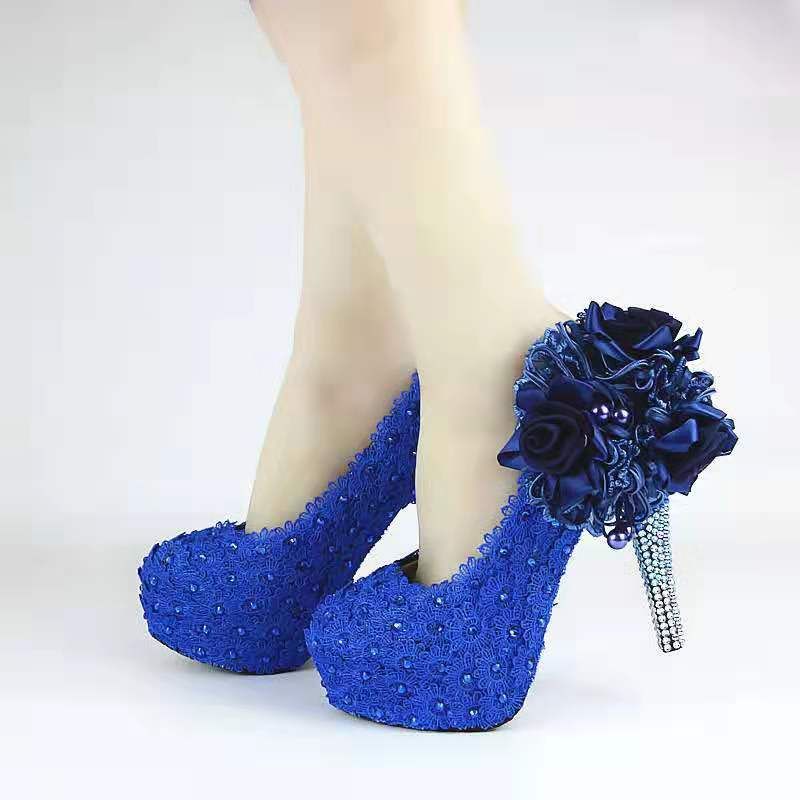 blue lace shoes