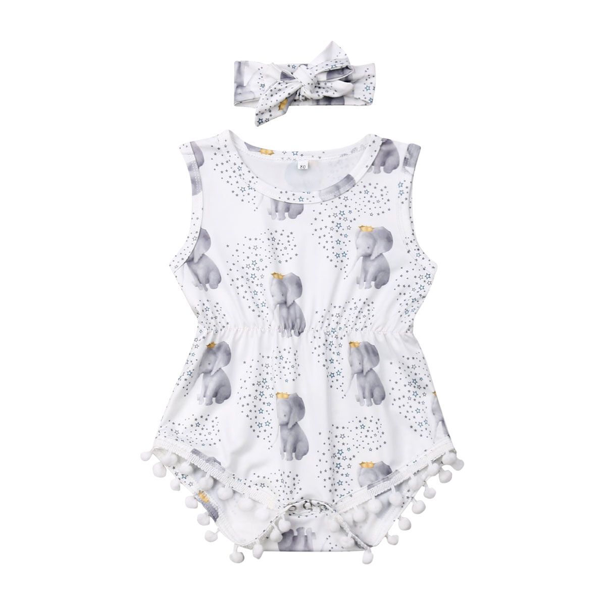 2pcs Newborn Baby Girl Black Sunsuit Clothes Romper Jumpsuit Playsuit Outfits