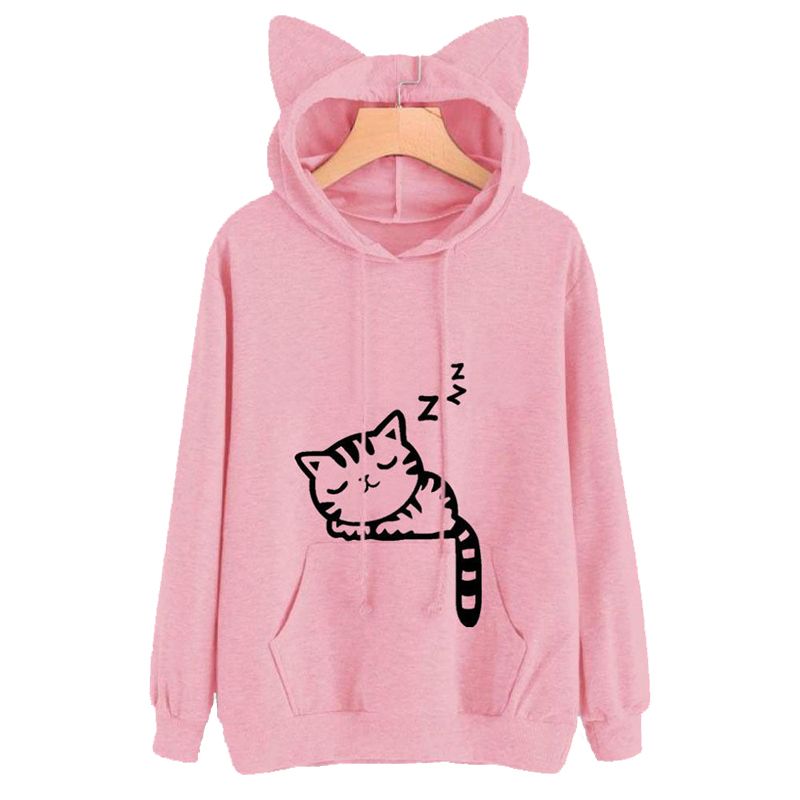 Compre Padrão Cat Outono Inverno Harajuku Mulher Hoodies Sweatshirts Feminino Kawaii Manga Comprida Moletom Moletom Com Capuz Ear Hoodie Bts De Luckyshopd1688, $189,61 | Pt.Dhgate.Com