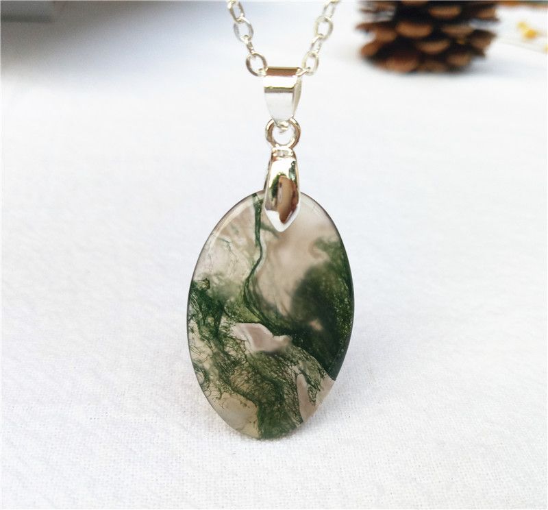 moss agate pendant