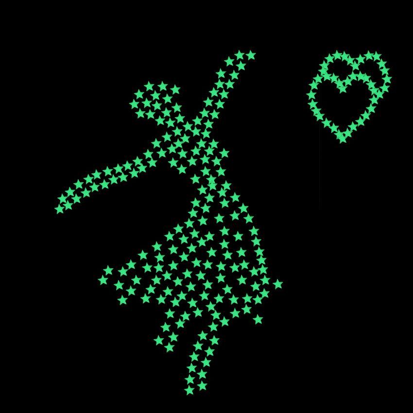 US Home 100Pc Glow In The Dark Star Wall Stickers Decals Festive Room Decoration