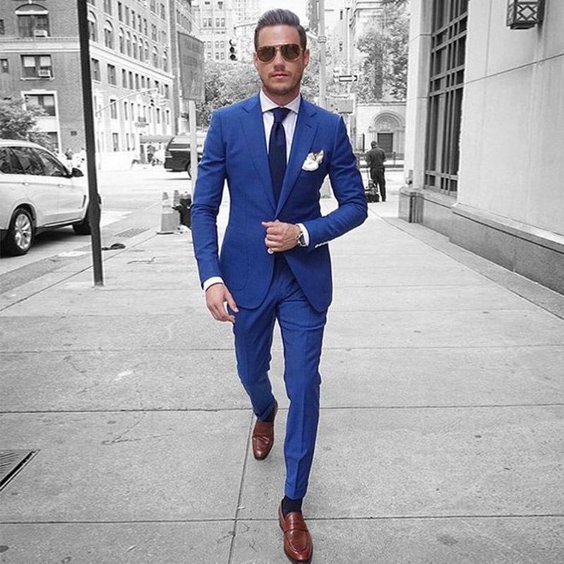 2018 Moda Marca Blazer Hombres Trajes Casuales Hombres Blazer Traje-Azul 2018 Moda Marca Blazer Hombres Trajes Casuales Hombres Blazer Traje-Azul