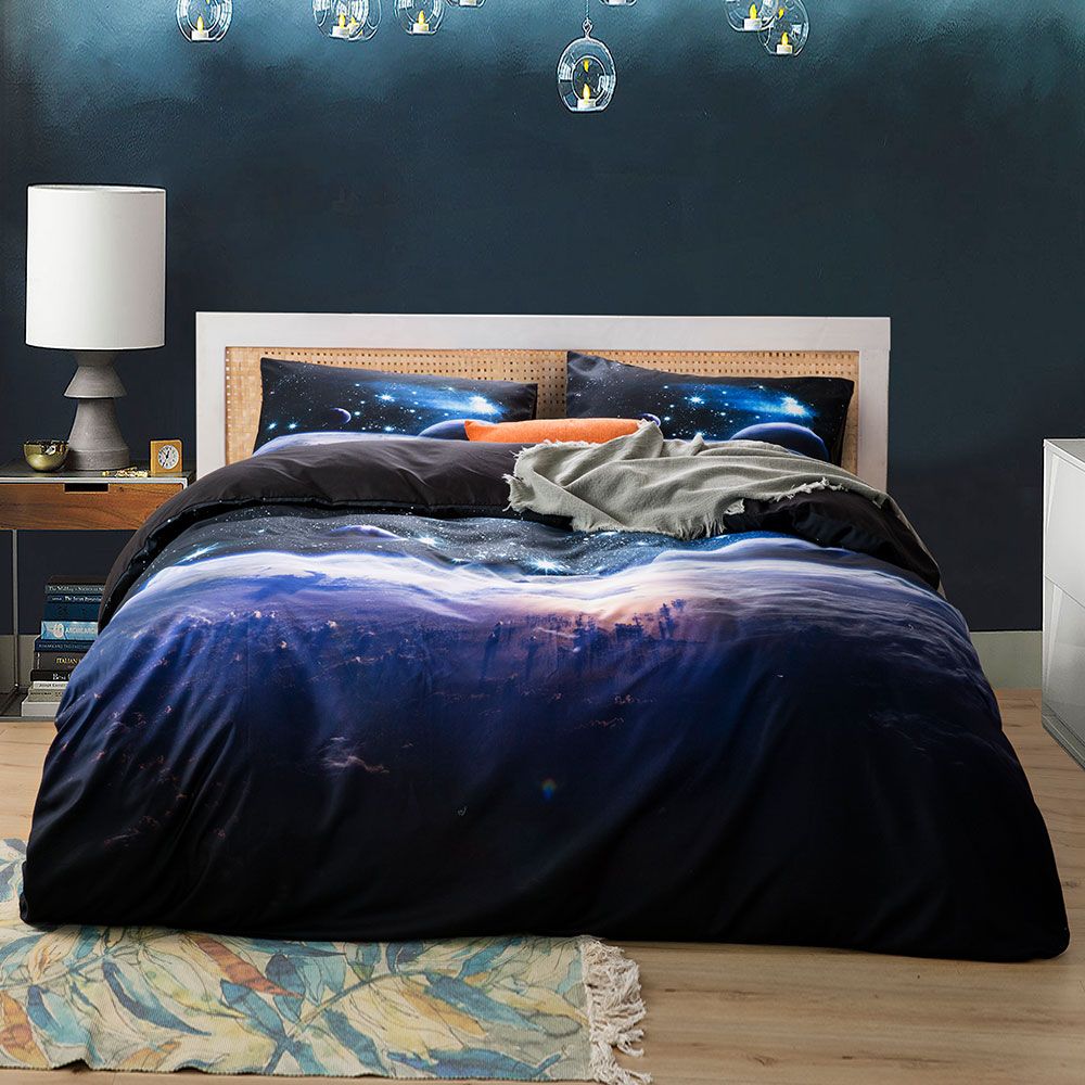 Universe Space Comforter Bedding Sets Minecraft Duvet Cover King