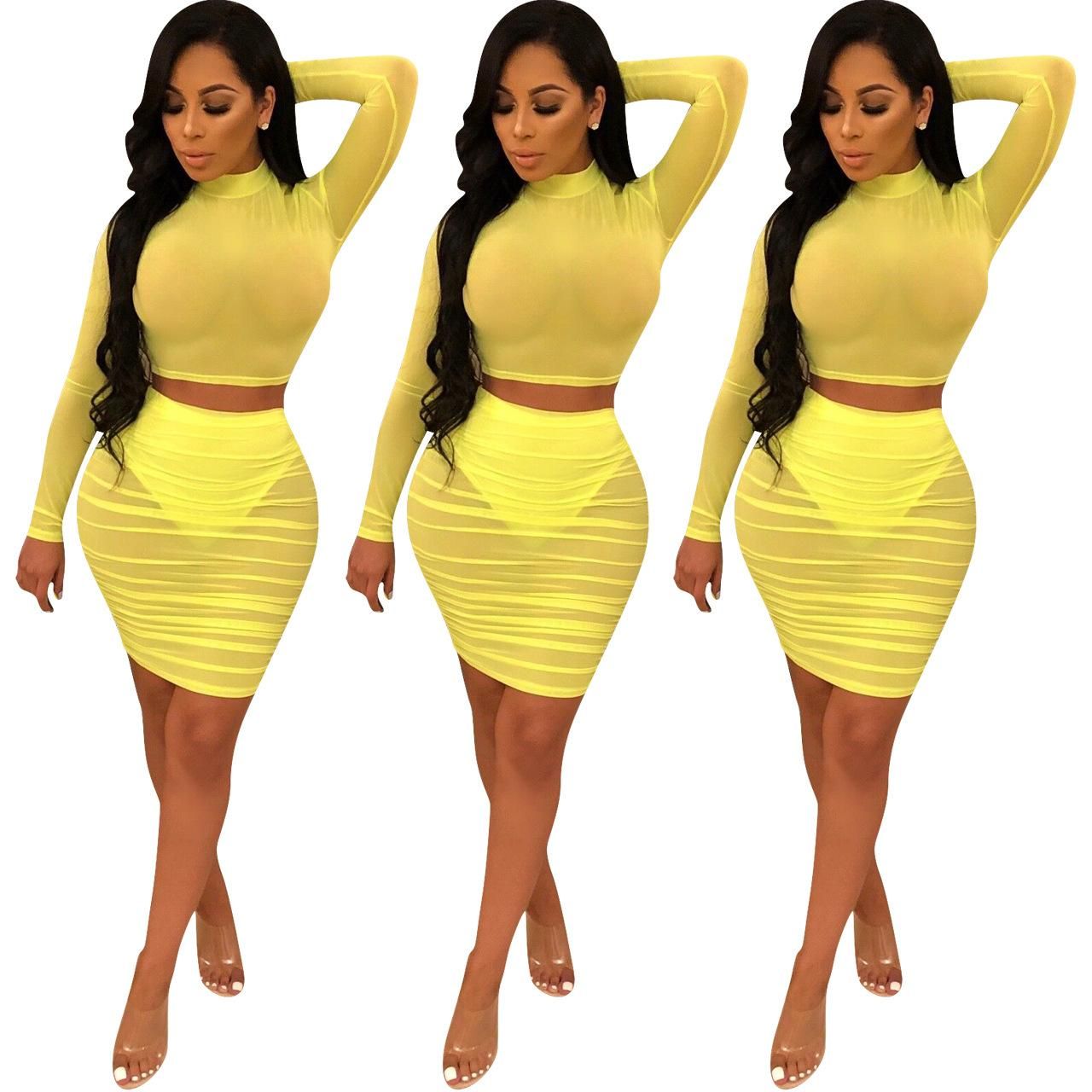 yellow night out dress