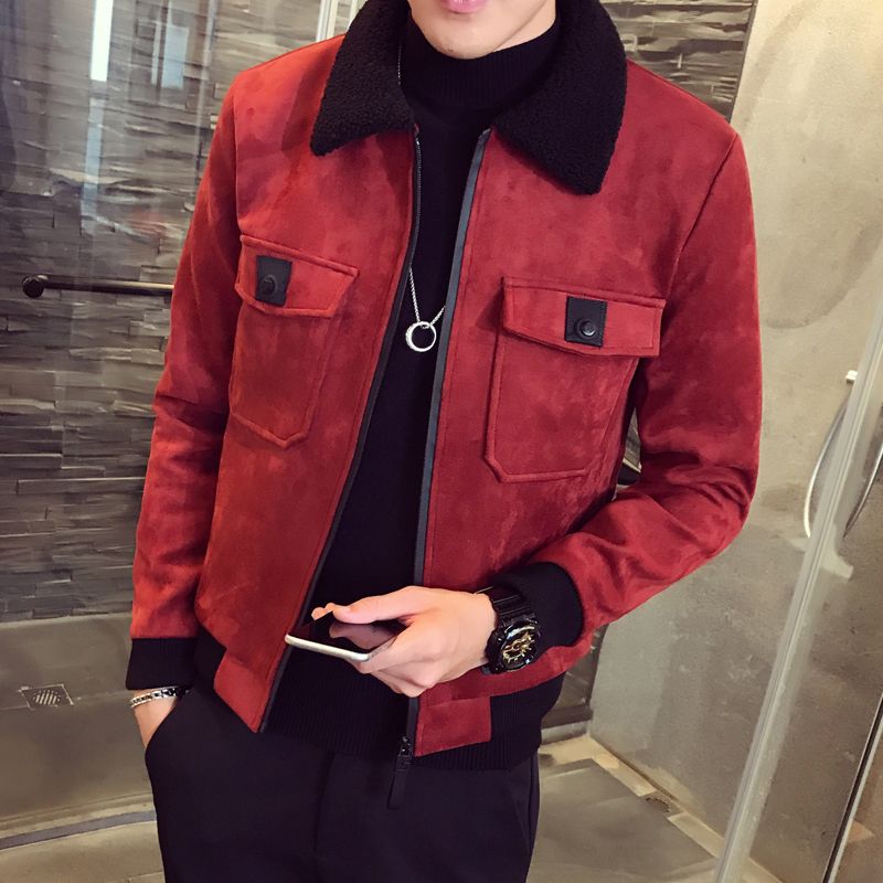 red suede mens jacket