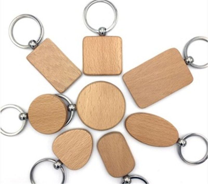 Customize Cute Blank Wooden Keychains Personalized Engraved Keychain