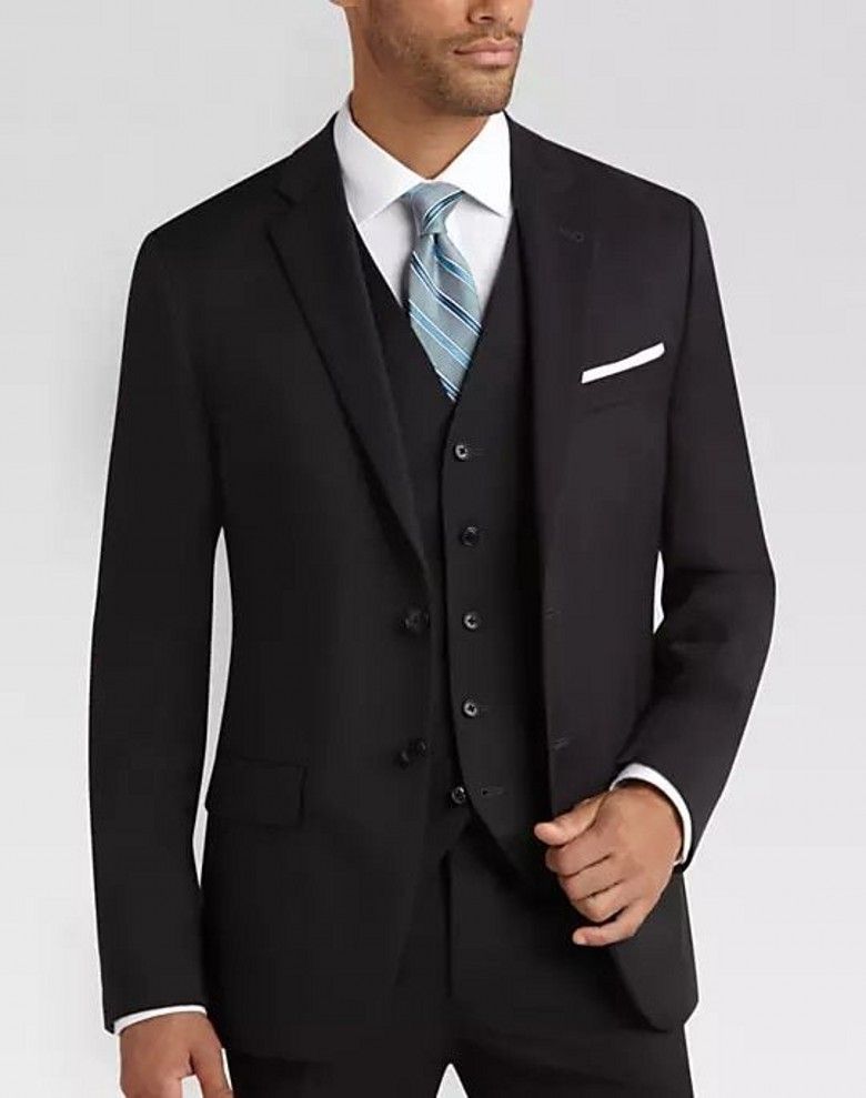 Groom Tuxedos 2019 Notched Lapel Black Best Man Suit Wedding Mens ...