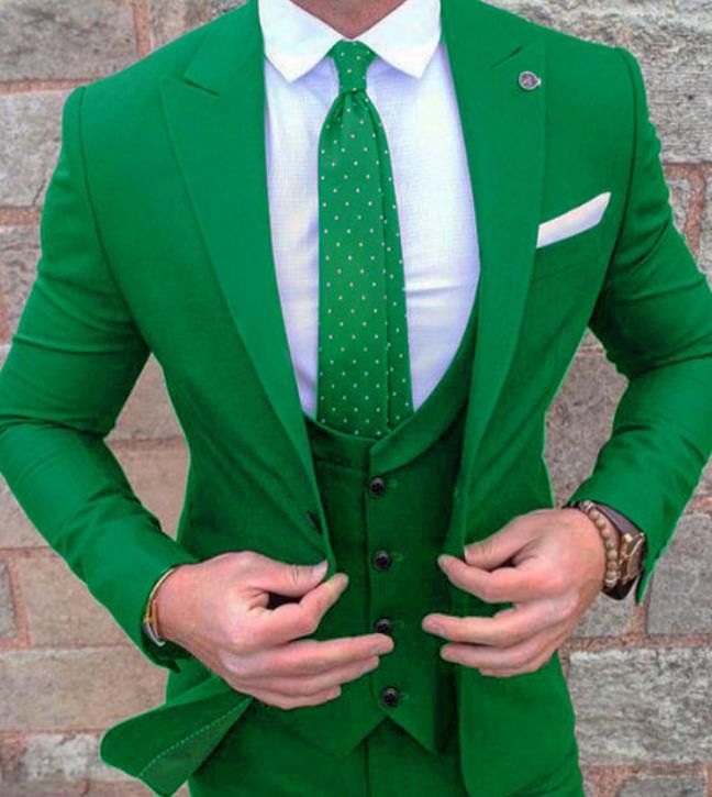 Compra 2019 Novio Esmoquin Verde Prom Boda Hombres Traje Slim Fit Mezcla De  Algodón Traje Formal Para Hombres Slim Fit Jacket + Pants + Vest Barato |  Entrega Rápida Y Calidad | Es.Dhgate