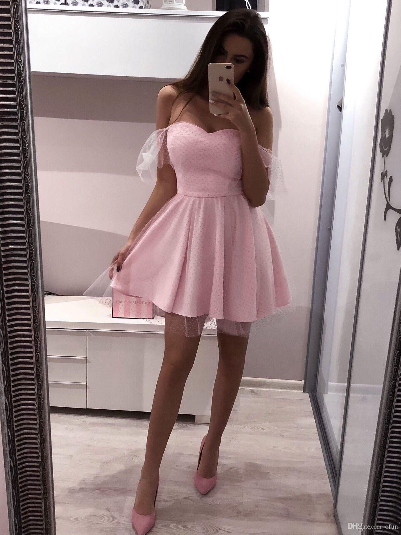 mini off the shoulder cocktail dress