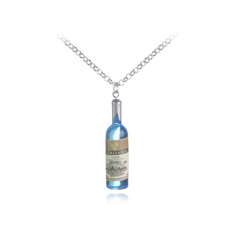 Wholesale 30 Red The Wine Bottle Pendant Necklace New Simulation Mini