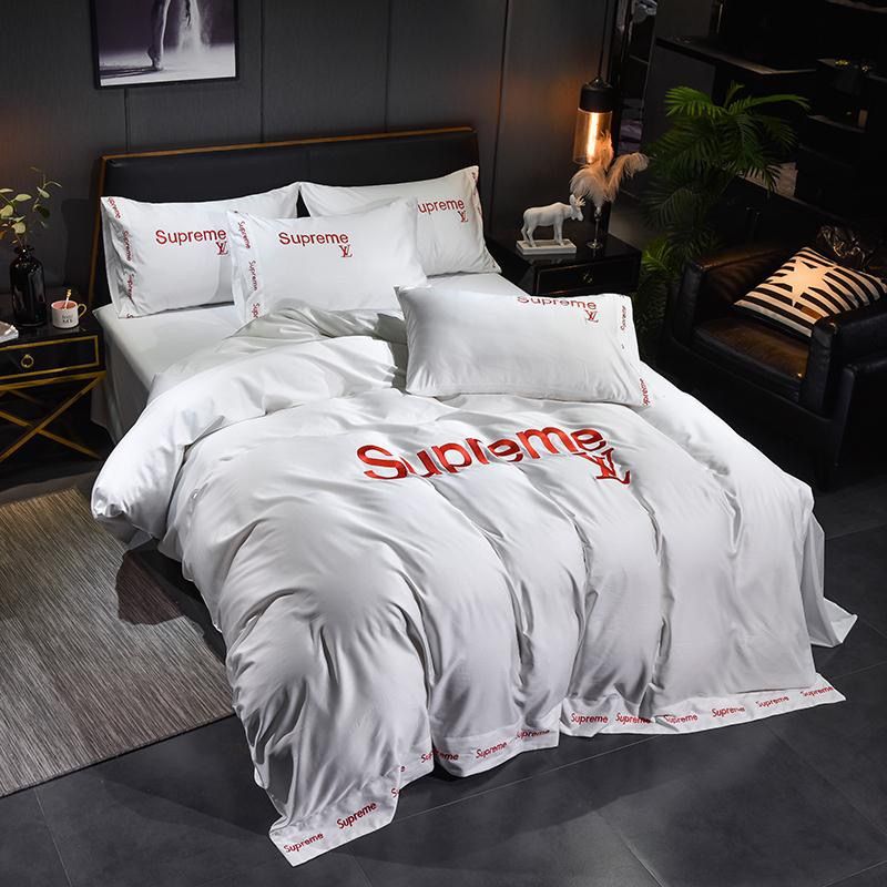 White Bedding Sets New S Letter Embroidery Hotel Simple Bed Cover