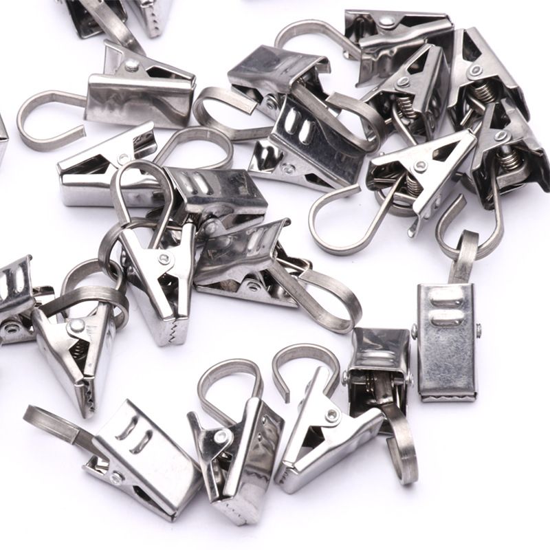 Curtain Clips Hook Window Shower Curtain Clips Rings Stainless Steel