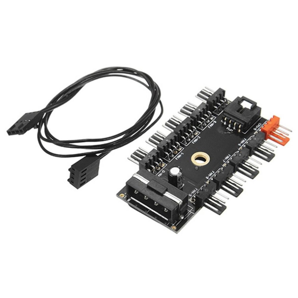 RGB Fan Hub Controller 4Pin 12V for Computer Motherboard Universal 1 to 10