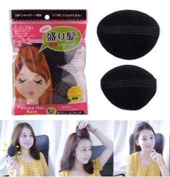 Princess Head Fluffy Hair Heighten Device Sponge Black Sticker