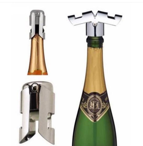 Stainless Steel Champagne Vacuum Sealed Sparkling Wine Bottle Stopper Plug 