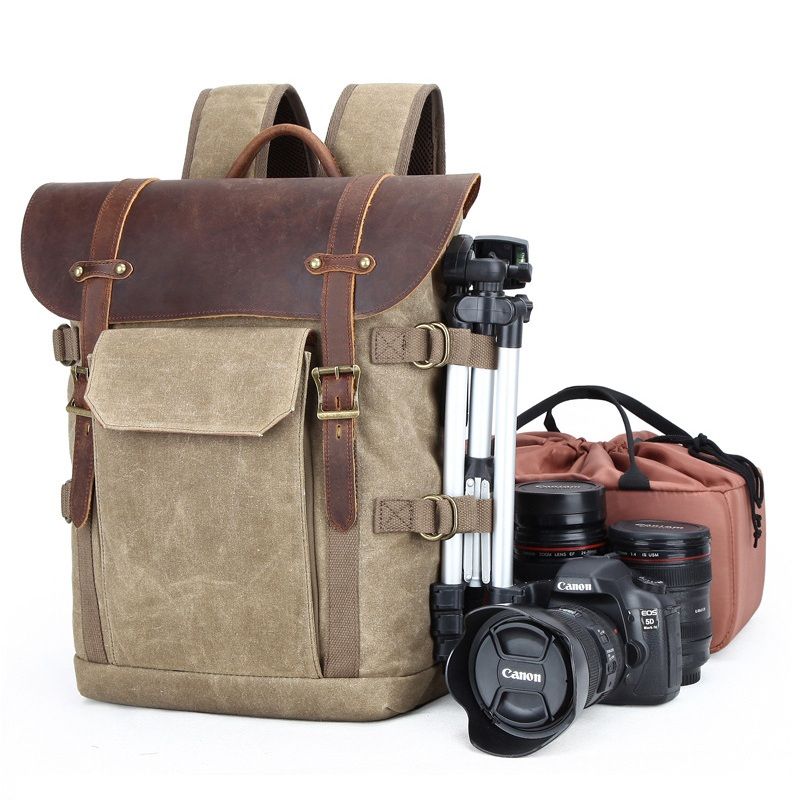 Acquistare Zaini In Pelle Di Tela Cerata Di Alta Qualità Zaino Macchina  Fotografica Vintage Zaini Da Viaggio DSLR Retrò Zaini Da Viaggio Di Moda  Economico | Consegna Veloce E Qualità | DHgate Italy