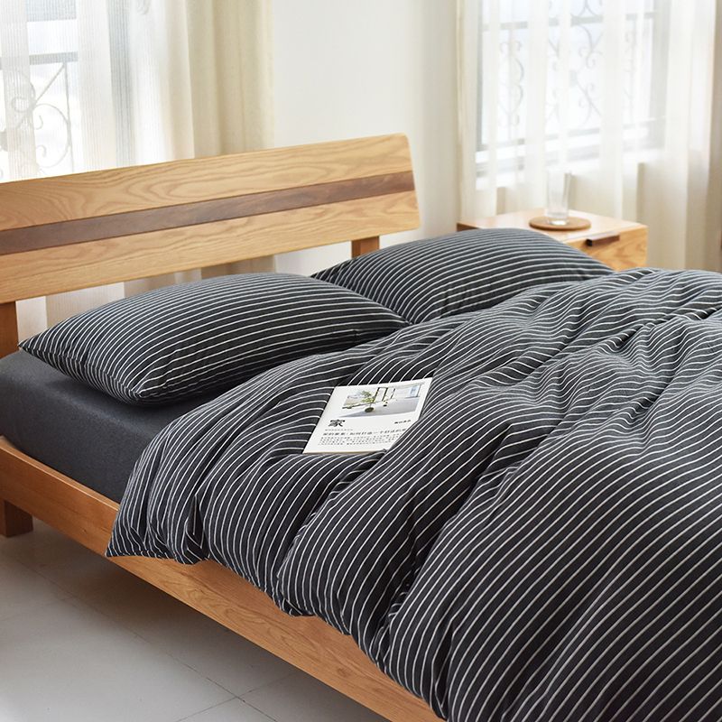 Geometric Striped Comforter Bedding Sets Soft Cozy Warm Cotton
