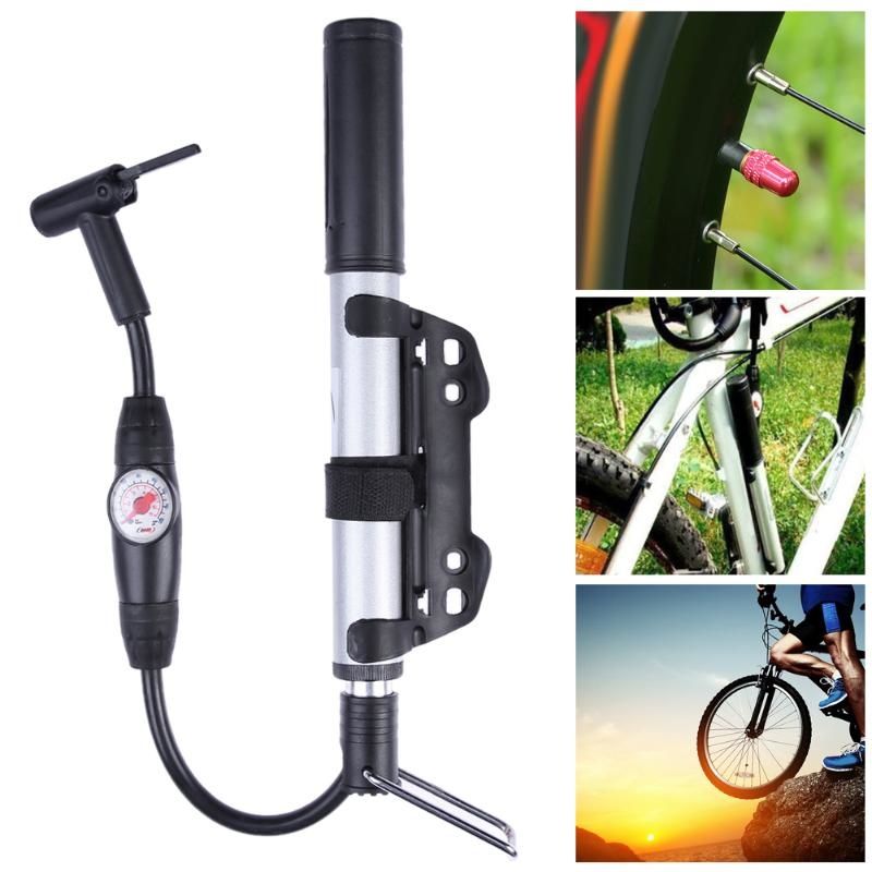 120PSI Mini Bicycle Pump Aluminum Alloy Cycling MTB Bike Tire Portable Inflator